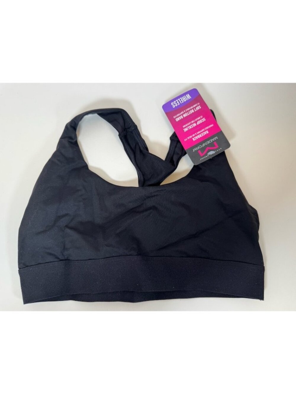 Maidenform Women's Sporty Racerback Sports Bra Black Small Lightweight NWT New